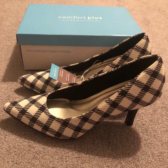 comfort plus by Predictions Shoes - Comfort Plus Janine Blk/Wht Pumps